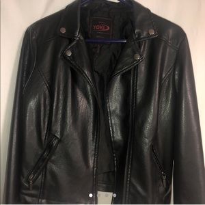 ❣️SOLD ON DEPOP❣️FRINGE FAUX LEATHER MOTO JACKET